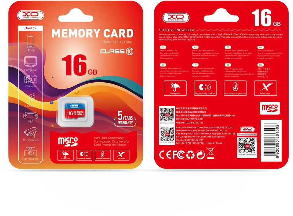 XO atminties kortelė 16GB Micro SDHC cl. 10