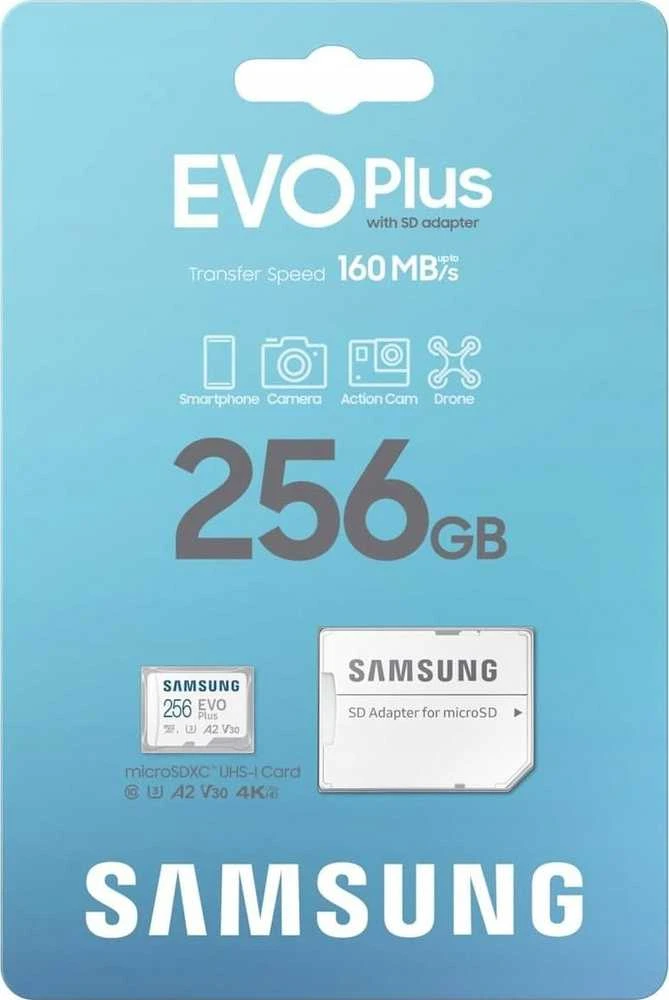 Atminties kortelė Samsung EVO PLUS microSDXC 256GB UHS-I U3