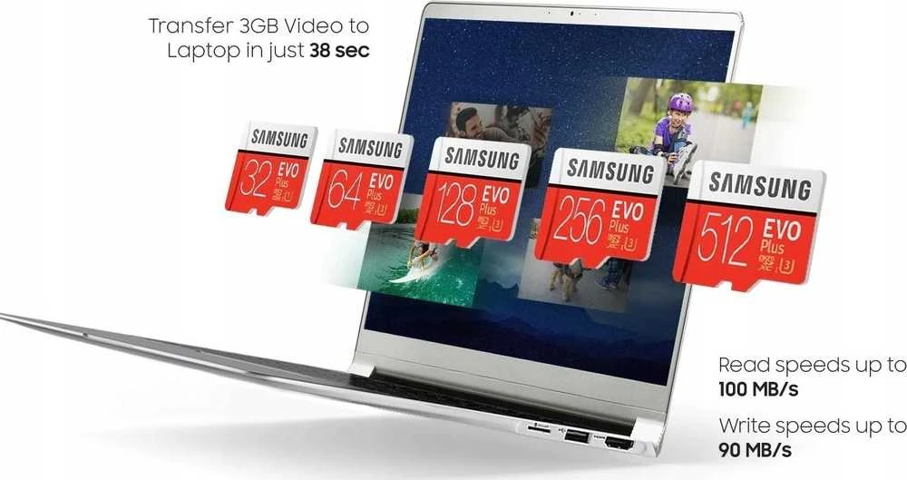 Atminties kortelė Samsung EVO PLUS microSDXC 256GB UHS-I U3