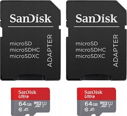 Atminties kortelės SanDisk Ultra Micro SDXC UHS-I Class 10, 2x64 GB, su adapteriu