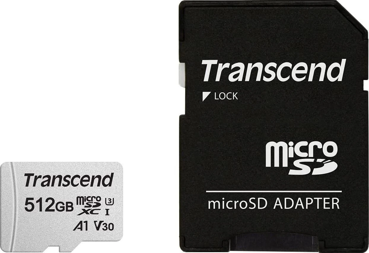 Atminties kortelė TRANSCEND 512GB Micro SD su adapteriu UHS-I U3 A1