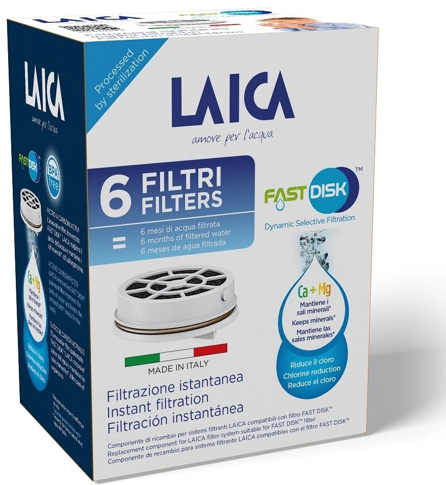 Laica filtro kasetė LAICA FAST DISK 6 vnt vandens filtro įdėklai LAICA filtro buteliui