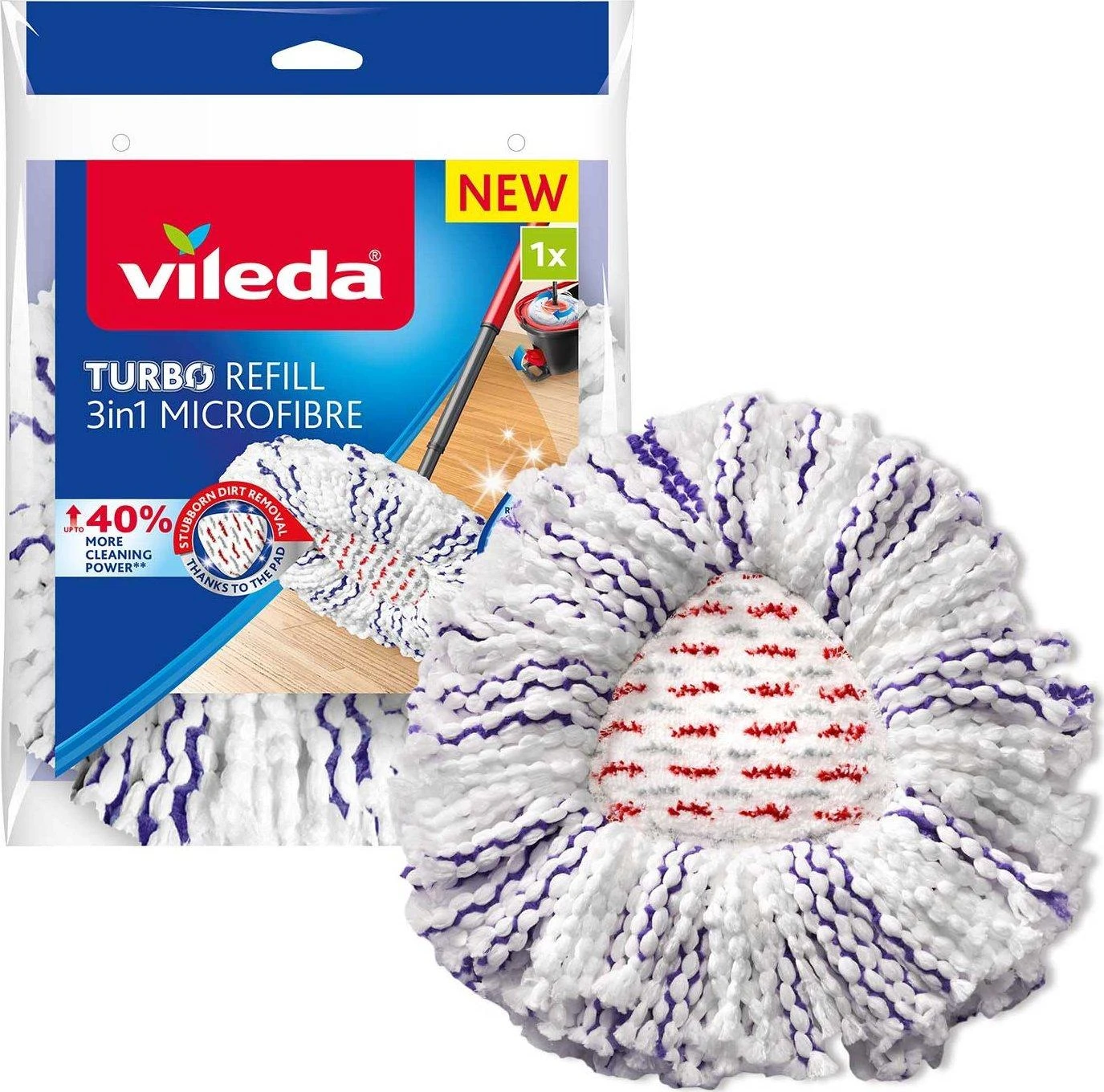 Vileda TURBO Papildymas 3in1 Mikropluošto šluostė
