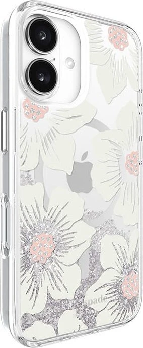 Kate Spade New York Liquid Glitter MagSafe - dėklas skirtas Apple iPhone 16 Hollyhock Floral