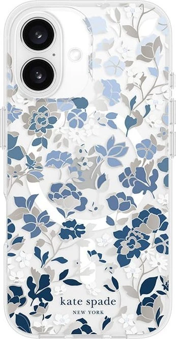 Kate Spade New York Protective Gems MagSafe - dėklas skirtas Apple iPhone 16 Flowerbed Mėlyna