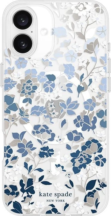 Kate Spade New York Protective Gems MagSafe - dėklas skirtas Apple iPhone 16 Plus Flowerbed Mėlyna