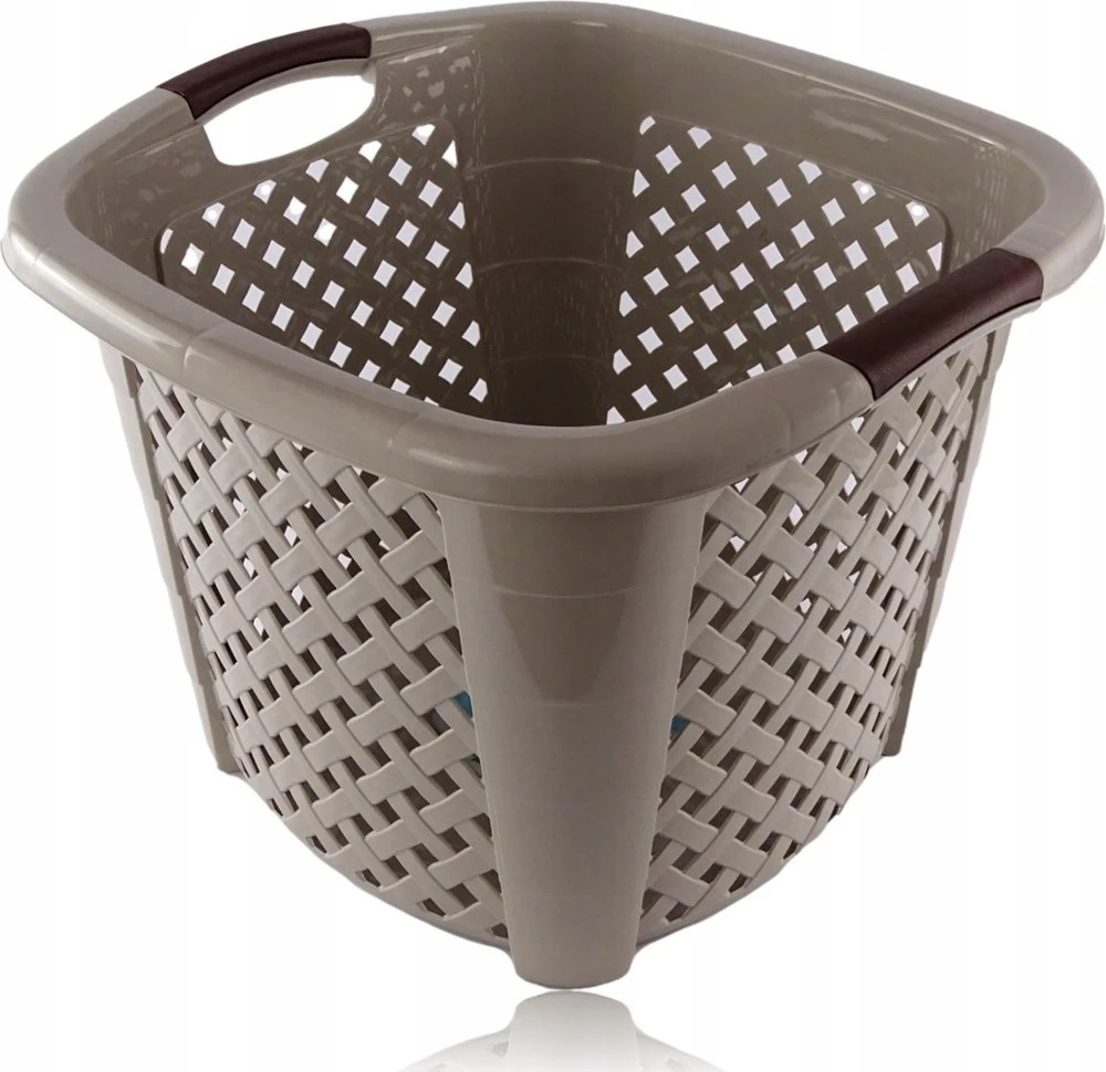 Katex Kvadratinė šiukšlių dėžė RATTAN 34 l - balta 44x44x33 cm