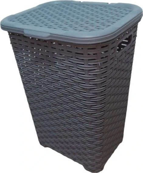 Krepšys skalbiniams Katex Krepšys na bieliznę RATTAN 45l-balta 400x316x550