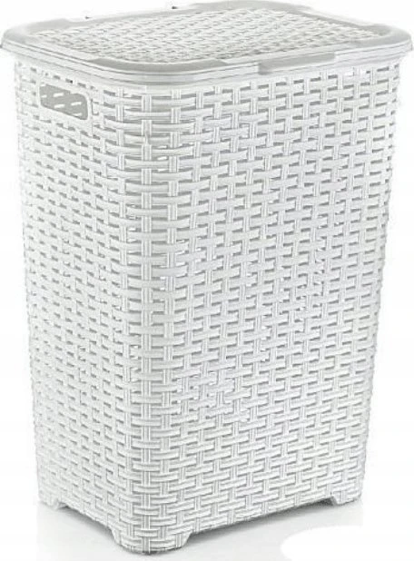 Krepšys skalbiniams Katex Krepšys na bieliznę RATTAN 45l-balta 400x316x550