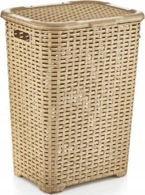 Krepšys skalbiniams Katex Krepšys na bieliznę RATTAN 45l-balta 400x316x550