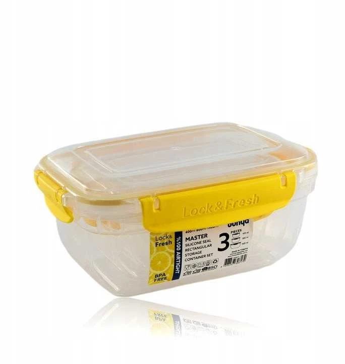Katex Rinkinys. Stačiakampių indų MASTER 3 dalių 550, 1000, 1800 ml (308667)