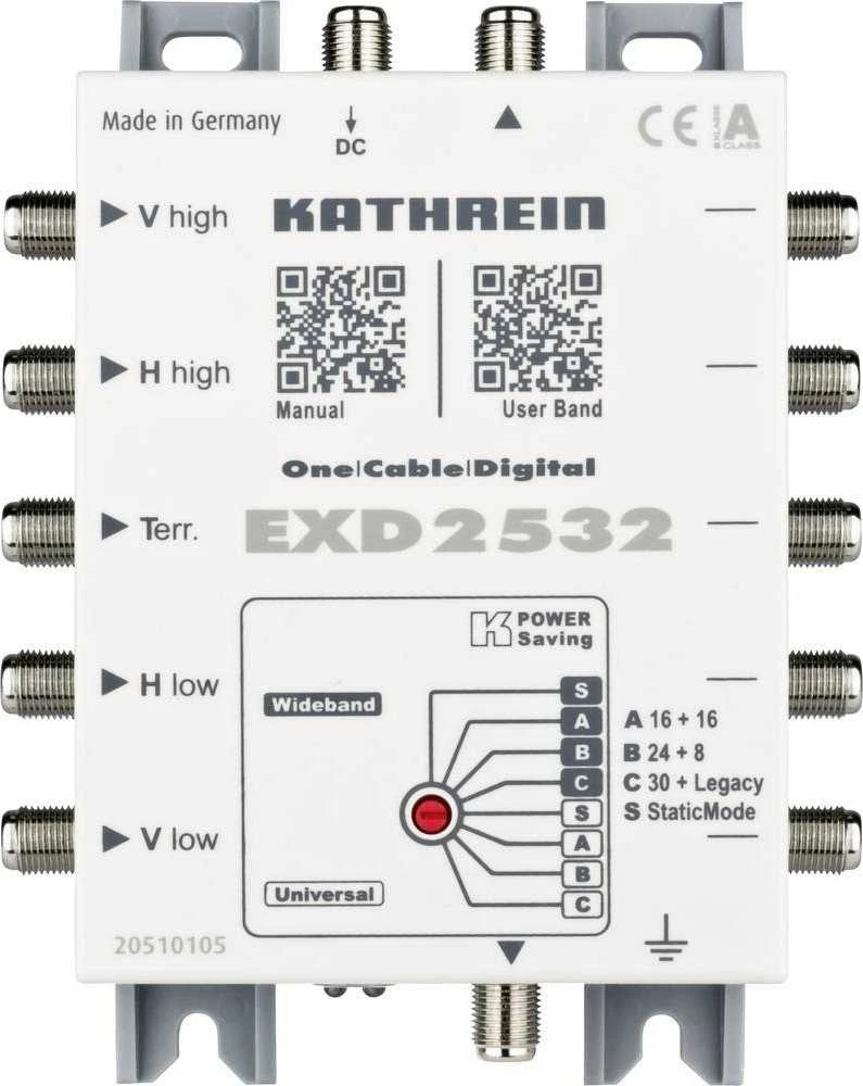 Kathrein Kathrein EXD 2532, 5 inputs, 32 outputs, 300 - 2350 MHz, 5 - 862 MHz, 1.5 dB, 3 dB