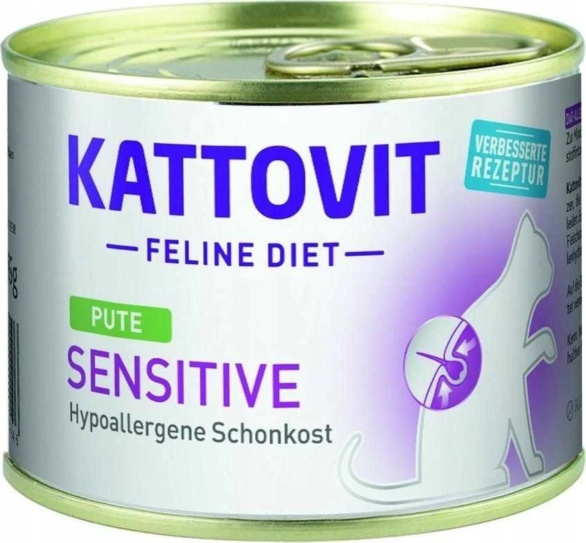 KATTOVIT Sensitive kalakutiena - šlapias kačių maistas - 185g