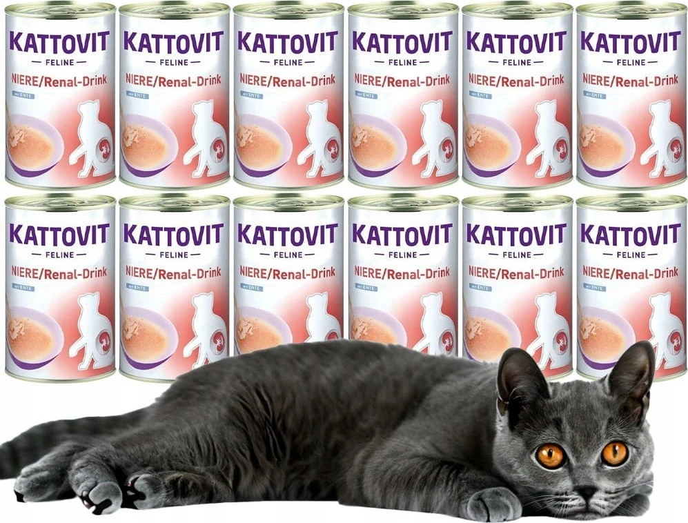 KATTOVIT Feline Niere Renal gėrimas Duck - kačių skanėstai - 135ml