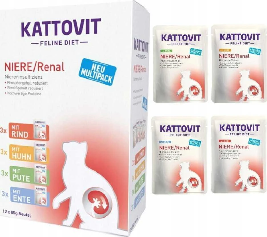 Drėgnas Kačių Maistas - KATTOVIT Feline Diet Niere/Renal, 12 x 85g