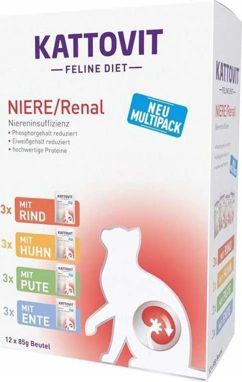 Drėgnas Kačių Maistas - KATTOVIT Feline Diet Niere/Renal, 12 x 85g