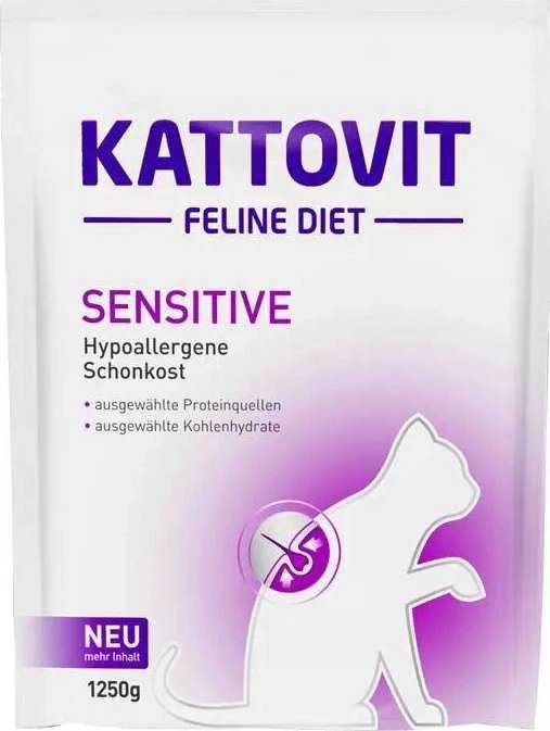 Kattovit Sensitive 1.25kg sausas maistas katėms Adult paukštiena, lašiša