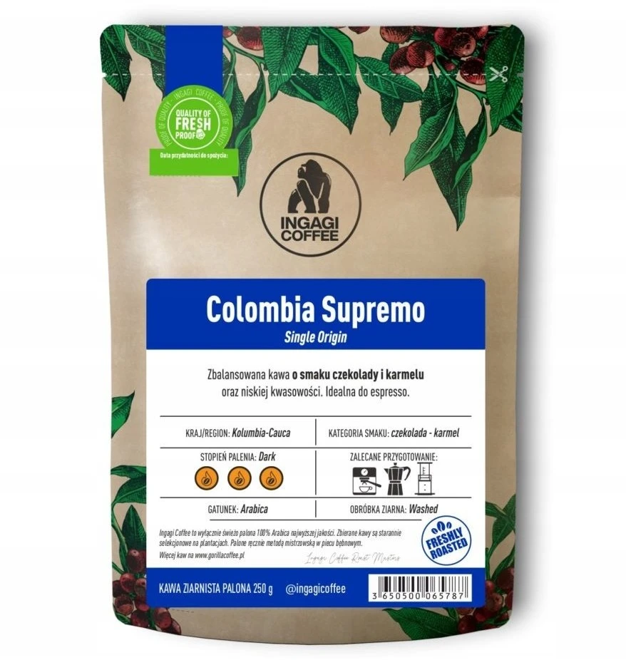 Kavos pupelės Ingagi Kavos pupelės Ingagi Coffee Colombia Supremo 250 g
