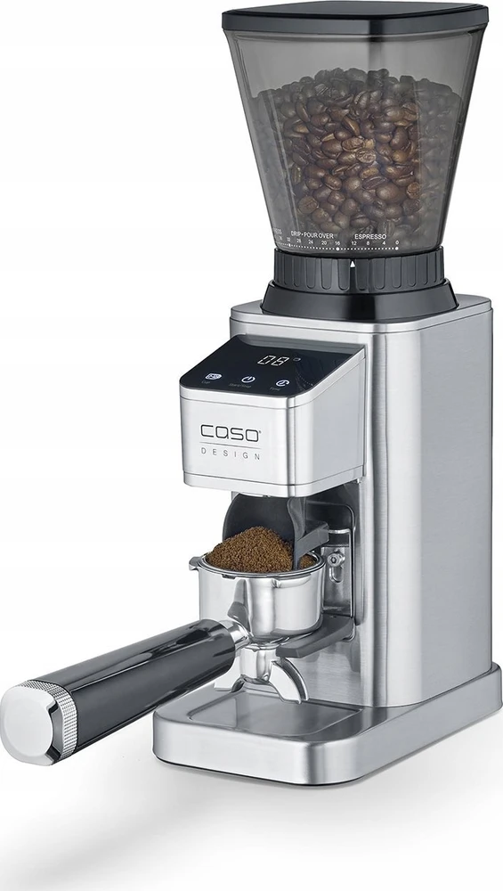 Kavamalė Caso kavos malūnėlis | Barista Chef Inox | 150 W | Kavos pupelių talpa 250 g | Puodelių skaičius 12 vnt(s) | Nerūdijantis plienas