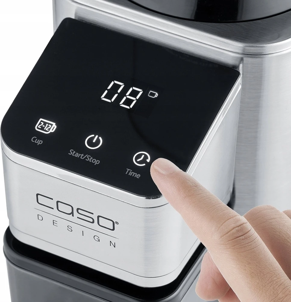 Kavamalė Caso kavos malūnėlis | Barista Chef Inox | 150 W | Kavos pupelių talpa 250 g | Puodelių skaičius 12 vnt(s) | Nerūdijantis plienas