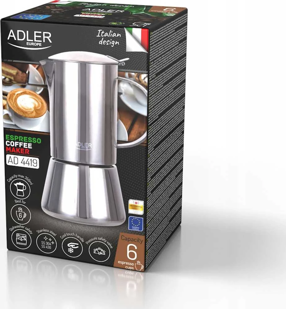 Adler | Espreso kava | AD 4419 | Nerūdijantis plienas