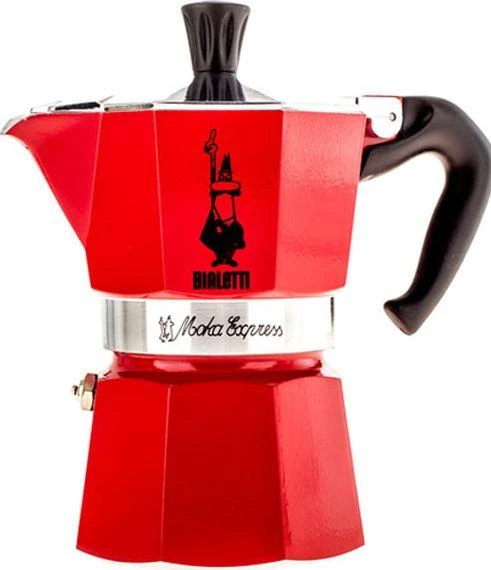Raudonas Bialetti Moka Express kavinukas