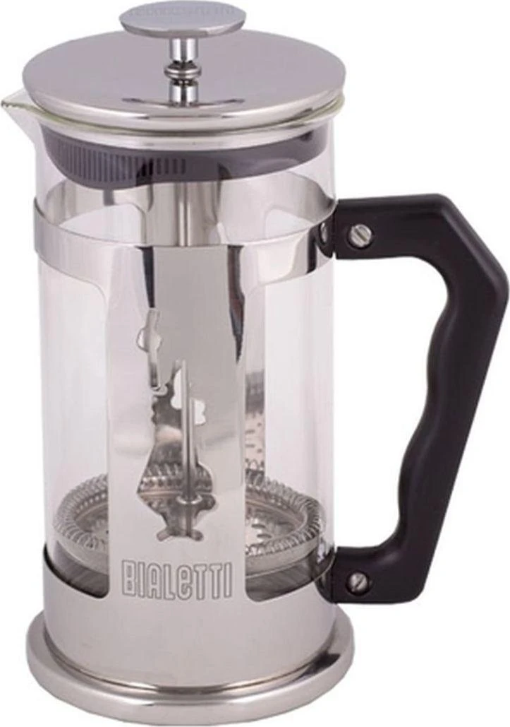 Bialetti stiklinis prancūziškas kavinukas su metaliniu rėmu