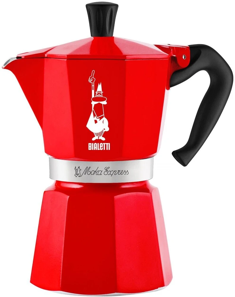 Raudonas Bialetti Moka Express 6tz kavinukas