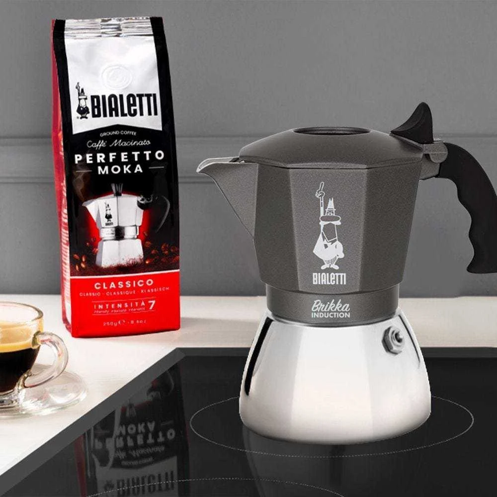 BIALETTI BRIKKA INDUCTION 4TZ 180 ml Anthracite, Sidabrinis