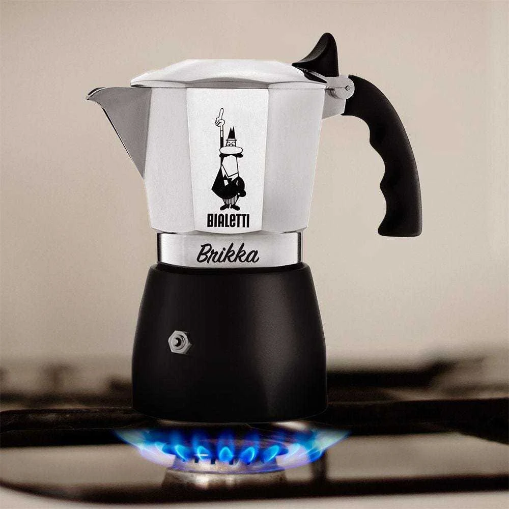 Bialetti Brikka Moka kavinukas 0.17 L Juodas, Nerūdijantis plienas