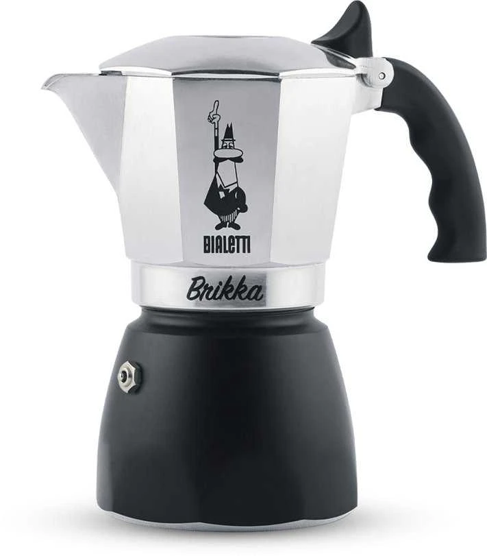 Bialetti Brikka Moka kavinukas 0.17 L Juodas, Nerūdijantis plienas