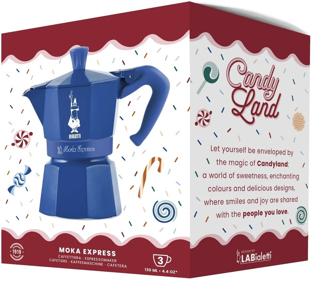 Bialetti Candyland Moka Express 3TZ (150 ml) mėlyna