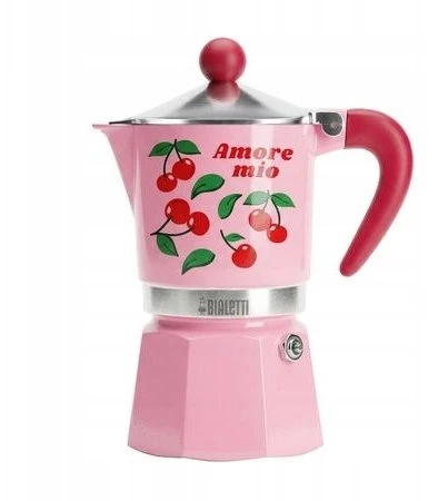 Rožinis kavinukas Bialetti Fruit Vibes su vyšnių dekoru