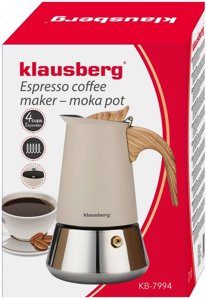 Kavavirė Plieninis espreso kavos virimo aparatas, 200 ml, indukcinis, Klausberg kb-7994