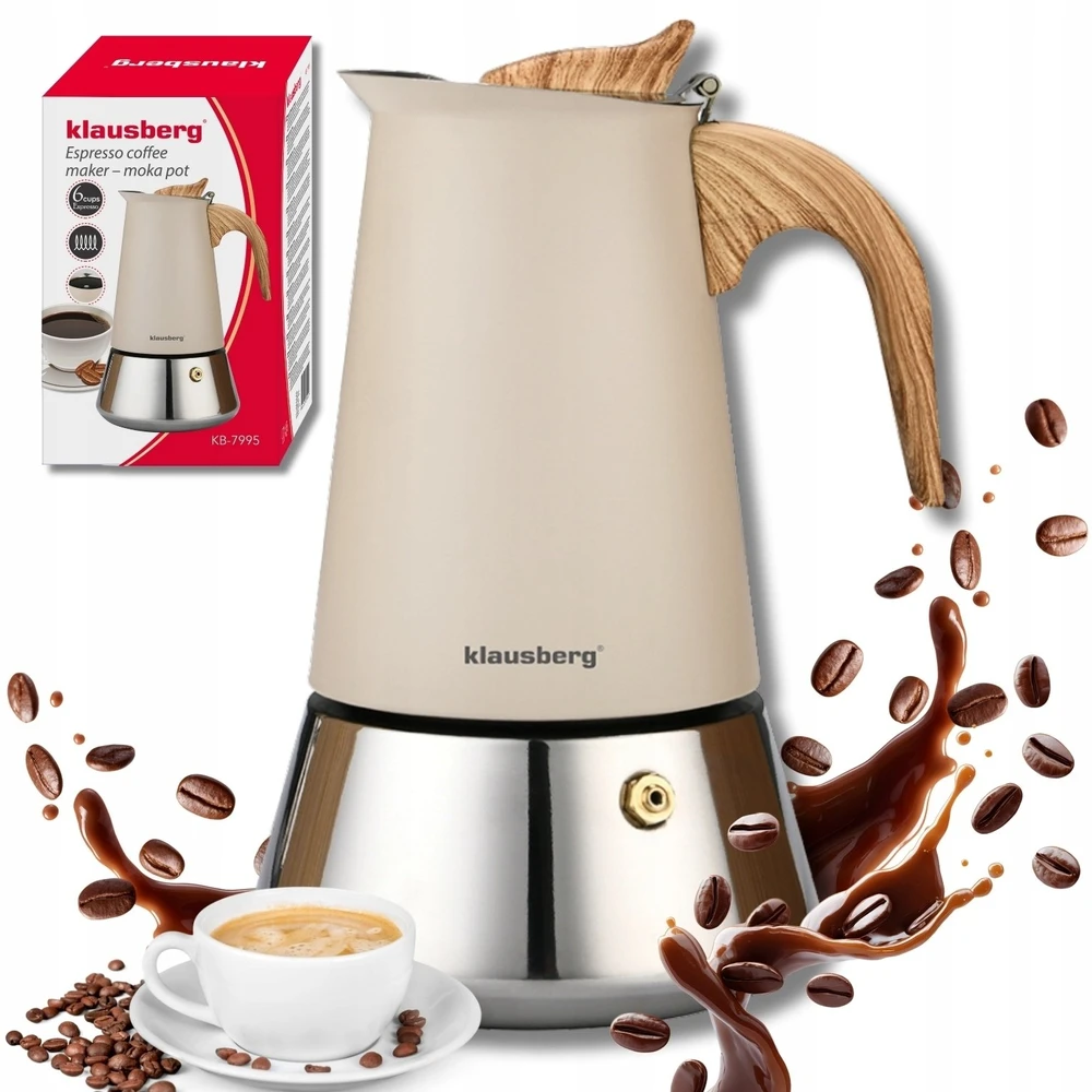 Kavavirė Plieninis espreso kavos virimo aparatas, 300 ml, indukcinis, Klausberg kb-7995