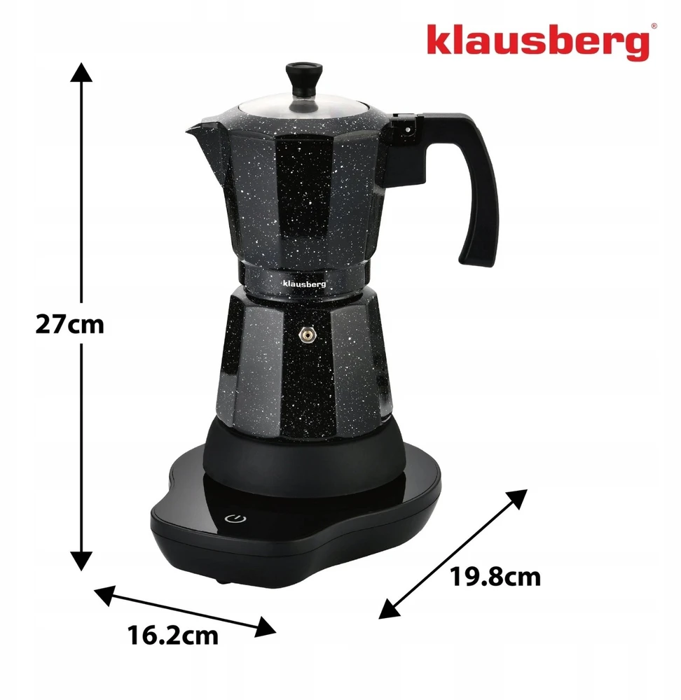 Kavavirė Elektrinis espreso kavos virimo aparatas, 300 ml, juodas, 500 W, klausberg KB-7998