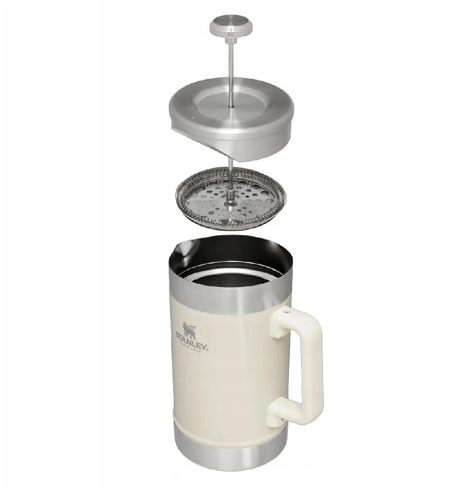 Stanley The Stay-Hot French Press 1.4L kavos termosas, blizgios kreminės spalvos