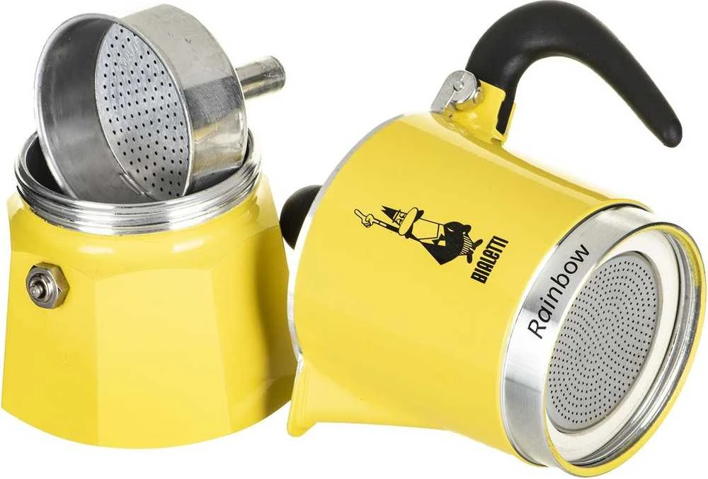 Bialetti espreso kavos virimo aparatas Rainbow 3 puodeliai geltoni