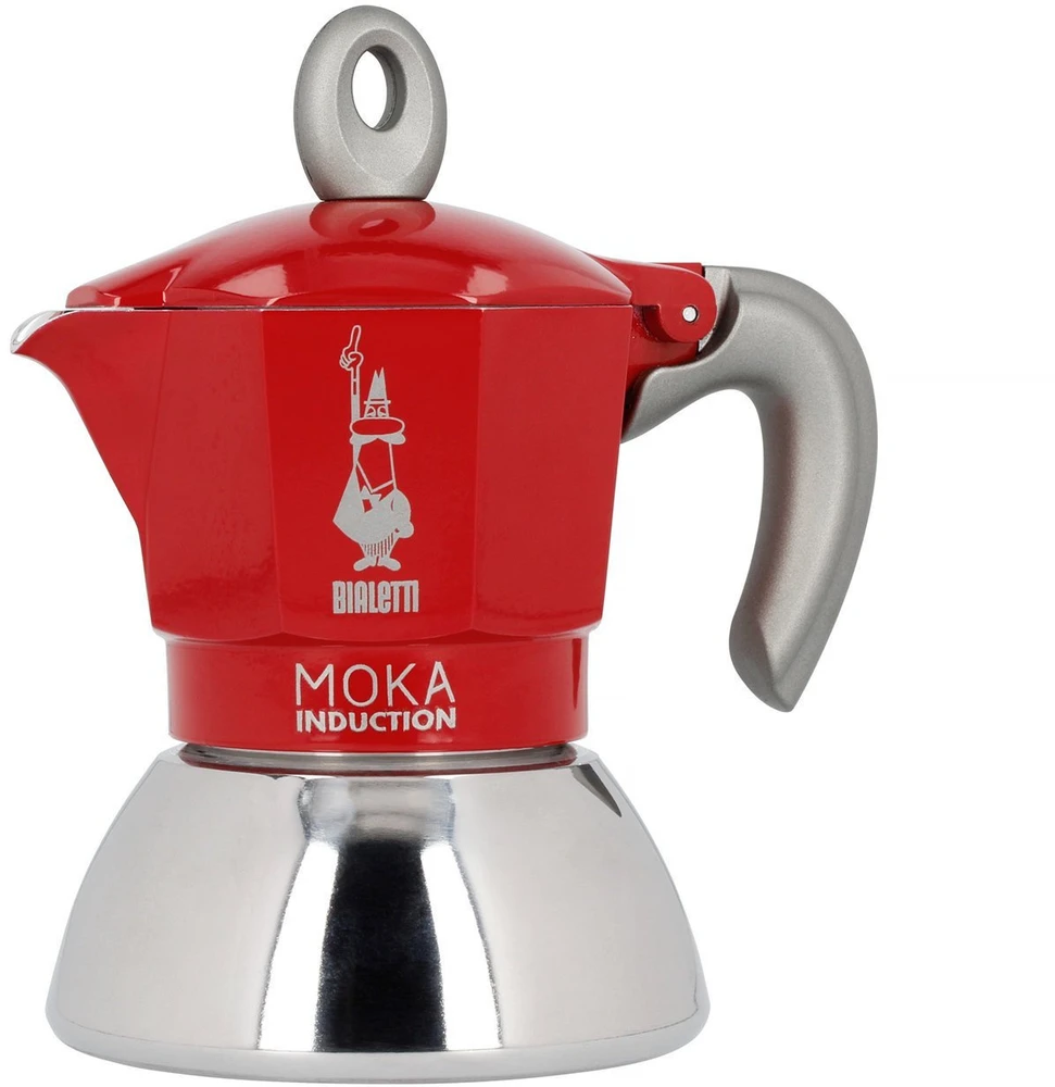 Kavinukas Bialetti Moka Induction 2TZ (100ml), raudonas