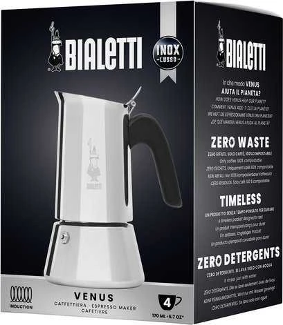 Bialetti Venus box Moka kavinukas 0.2 L Sidabrinis