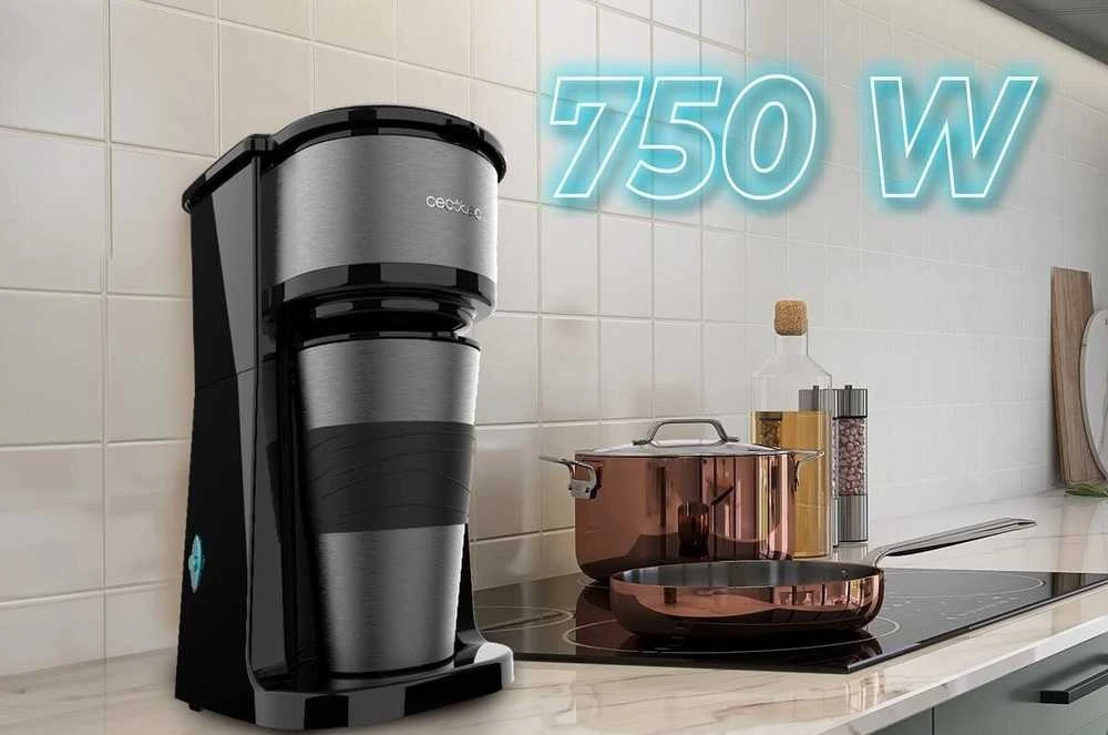 Cecotec Coffee 66 Drop&Go lašinis kavos aparatas su termopuodeliu, 420 ml, 700 W