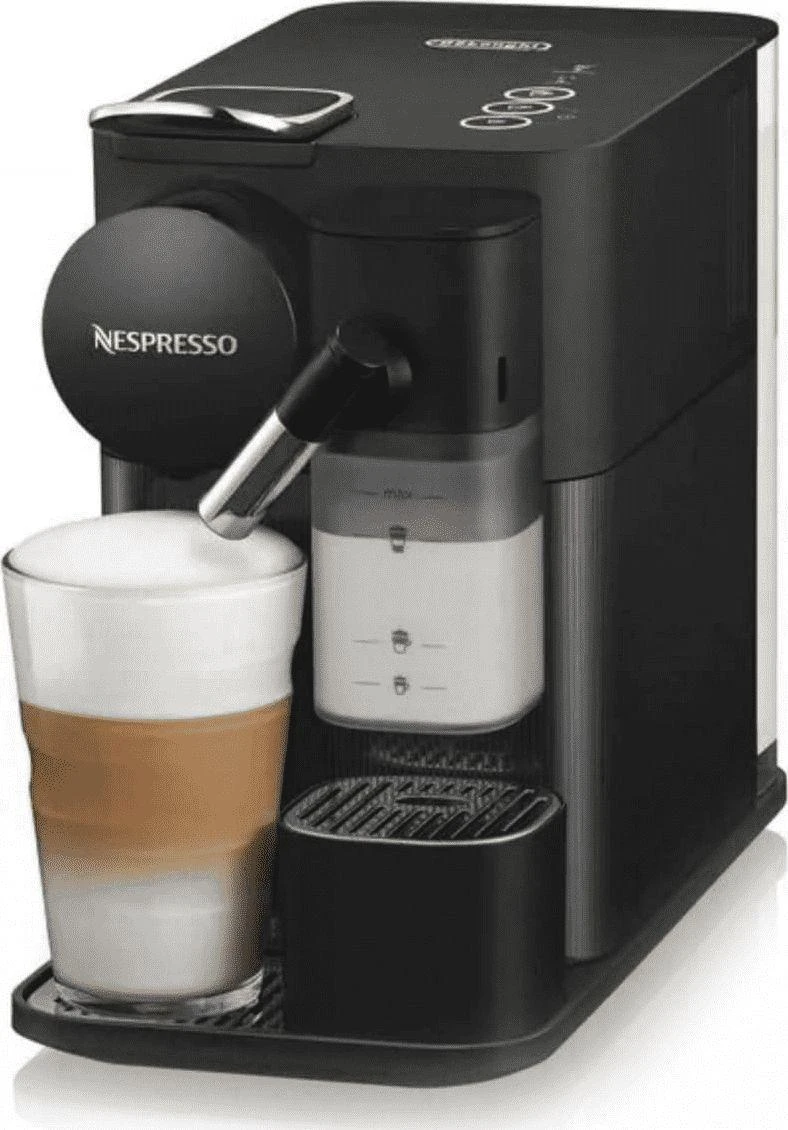 Automatinis kavos aparatas su pieno plakikliu Delonghi EN510.W Nespresso, Juodos spalvos