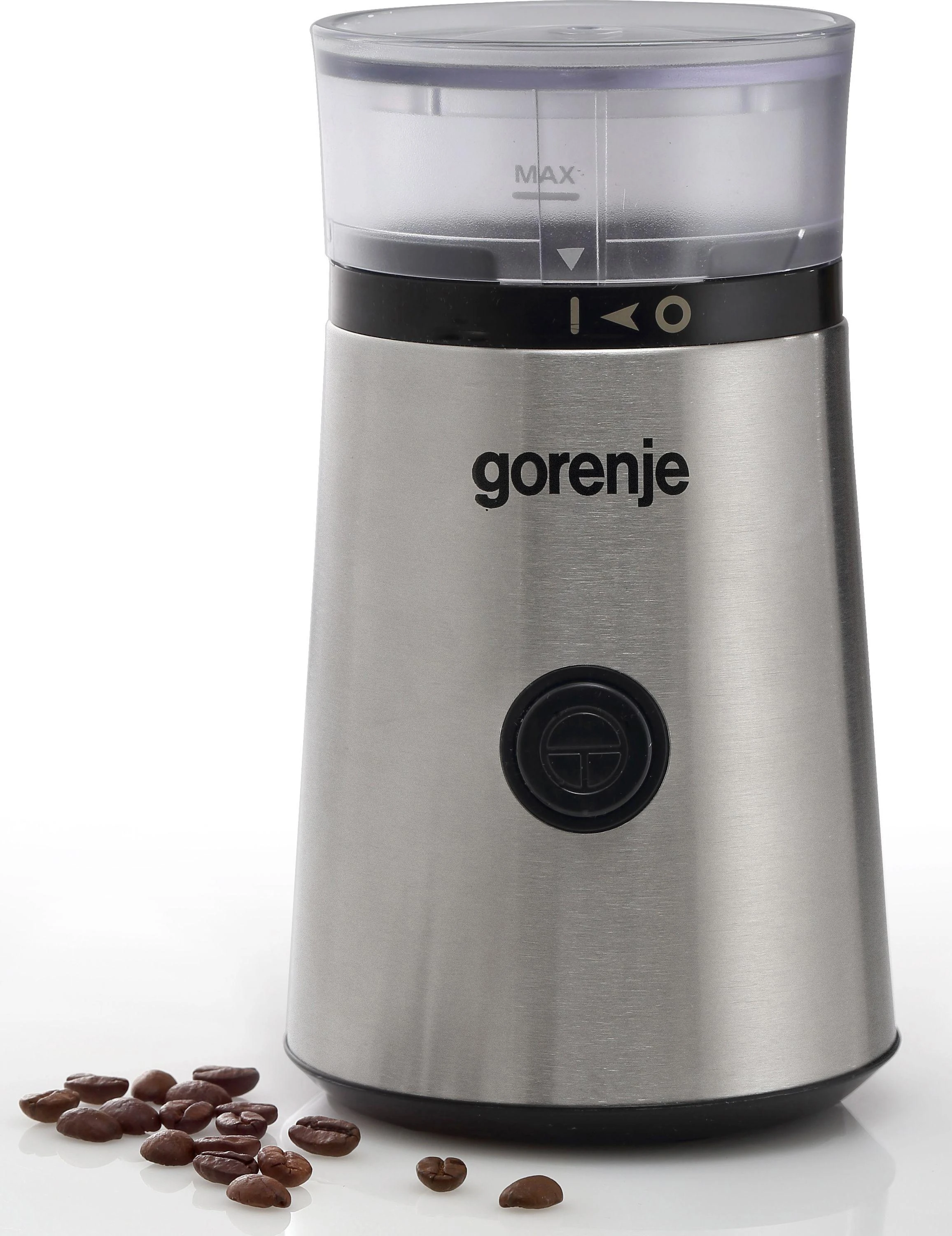 Kavamalė Gorenje | Kavos malūnėlis | SMK150E | 150 W | Kavos pupelių talpa 60 g | Dangčio apsauginis jungiklis | Nerūdijantis plienas