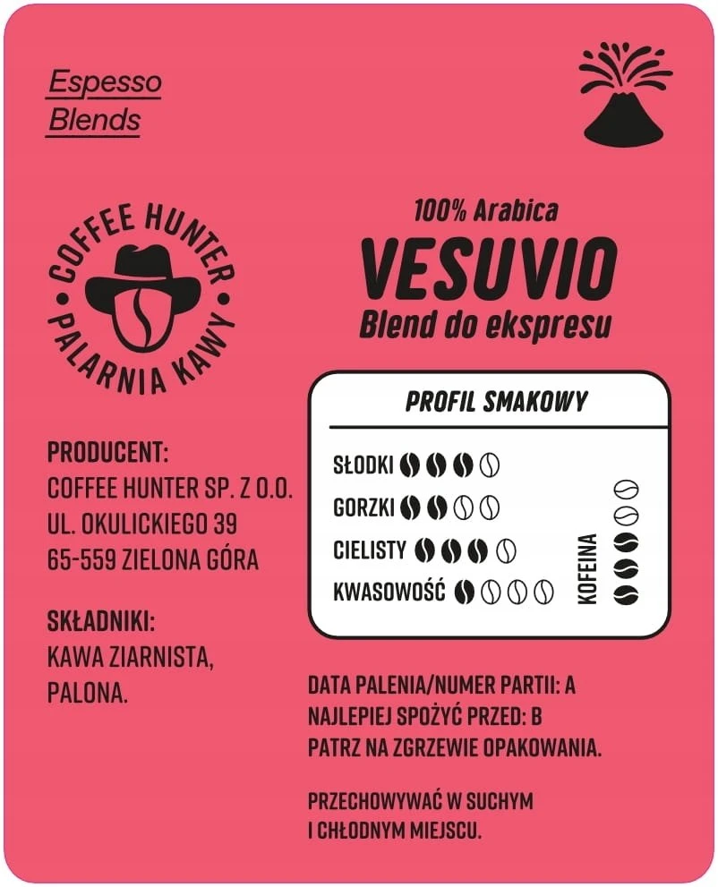 Kavos pupelės Coffee Hunter Vesuvio kavos pupelės 250g