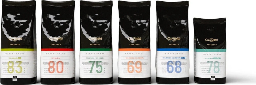 Kavos pupelės Cornella Kavos pupelės Espresso 68 be kofeino 1kg