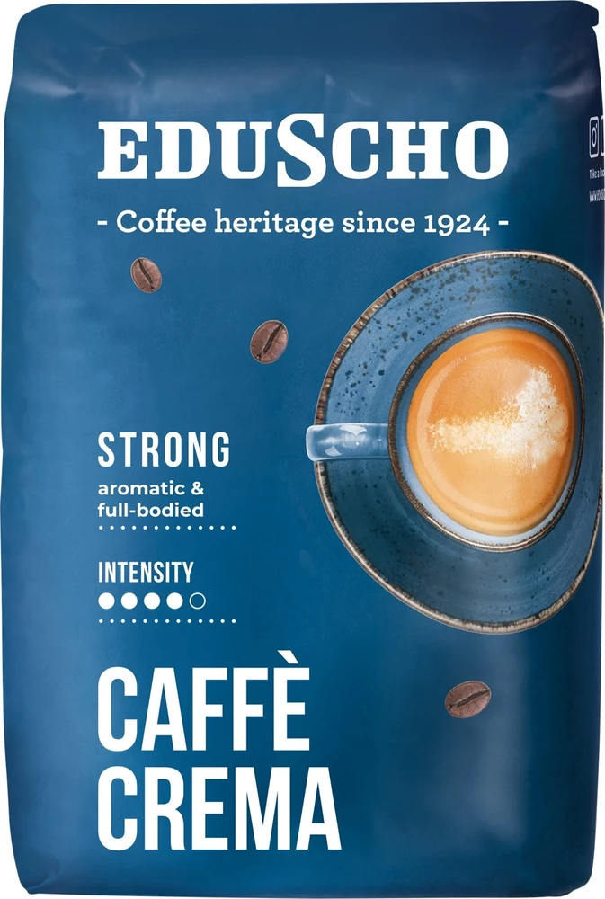 Eduscho Caffe Crema Strong malta kava pupelėse 500g