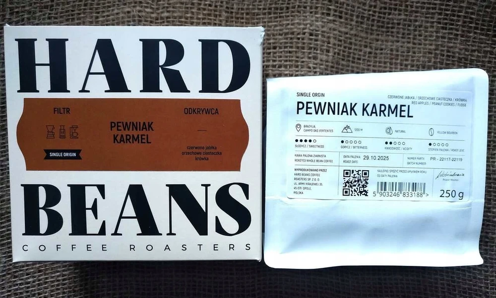 Kavos pupelės Hard Beans Coffee Kavos pupelės Osobniak karamelės filtras 250g