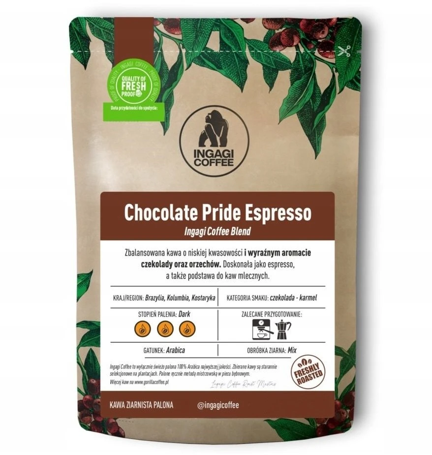 Kavos pupelės Ingagi Kavos pupelės Kava Šokoladinis Pride Espresso 1kg