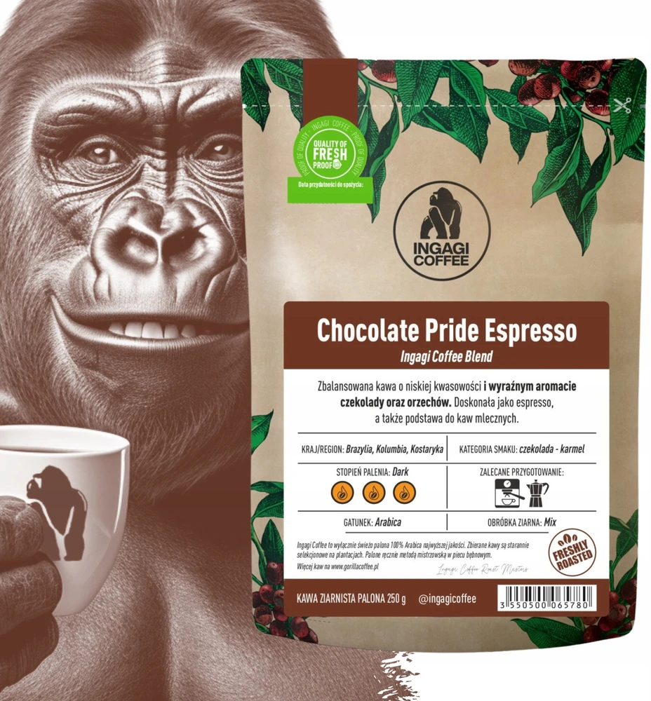 Kavos pupelės Ingagi Kavos pupelės Kava Šokoladinis Pride Espresso 1kg