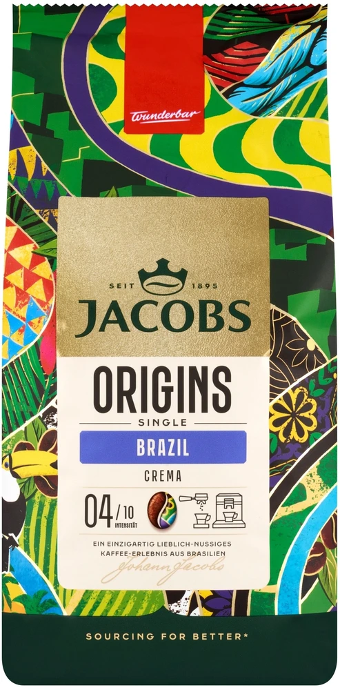 Kavos pupelės Jacobs Origins Single Brazil 1kg